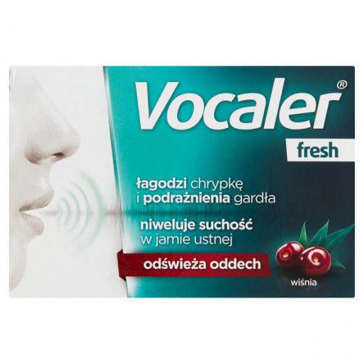 Vocaler Fresh, wiśnia, 12 pastylek do ssania