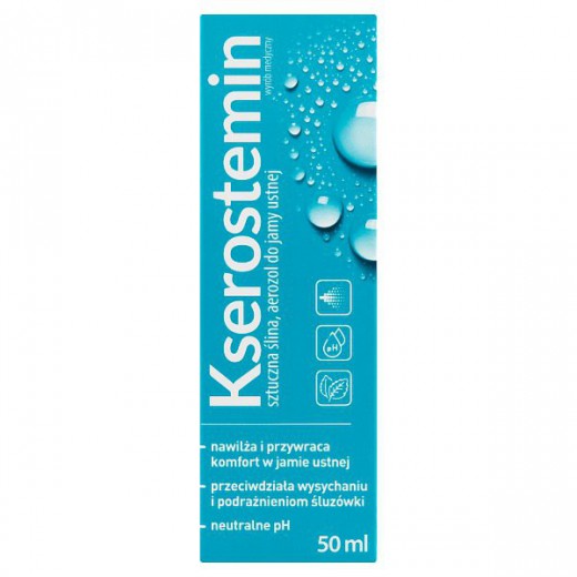 Kserostemin, sztuczna ślina, aerozol do jamy ustnej, o łagodnie miętowym smaku, 50 ml