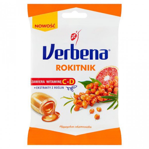 Verbena Rokitnik, cukierki ziołowe z witaminą C i D, 60 g