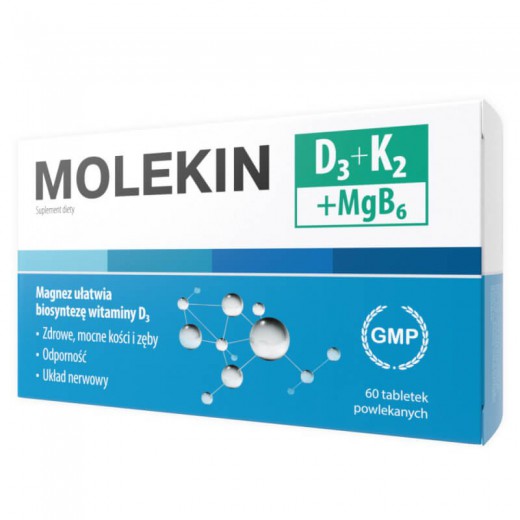 Molekin D3 + K2 + MgB6, 60 tabletek