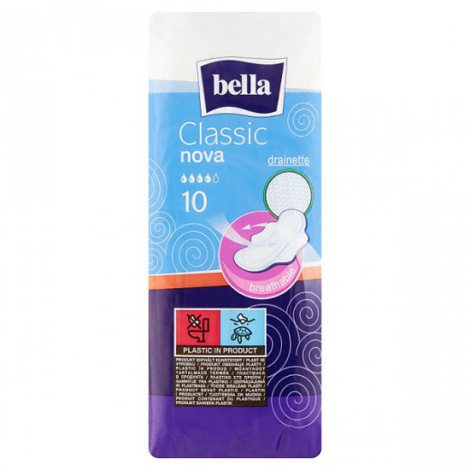 Podpaski Bella Nova Clasic Air, ze skrzydełkami, 10 sztuk