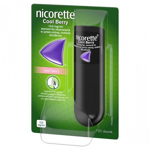 Nicorette Cool Berry 13,6 mg/ ml, aerozol do jamy ustnej, 13,2 ml