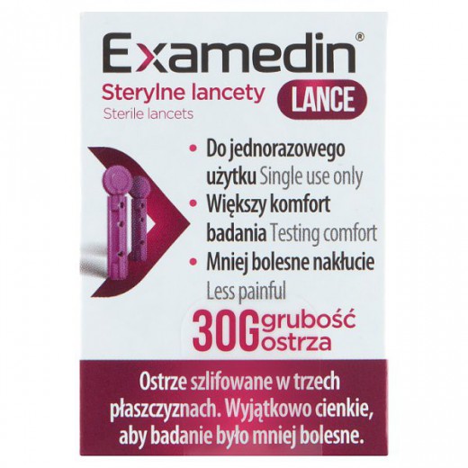 Examedin Lance 30G Lancety sterylne, 25 sztuk