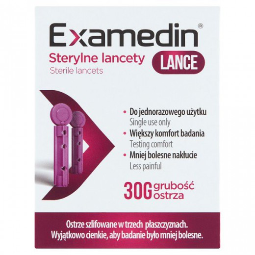 Examedin Lance 30G Lancety sterylne, 100 sztuk