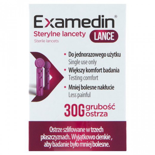 Examedin Lance 30G Lancety sterylne, 50 sztuk