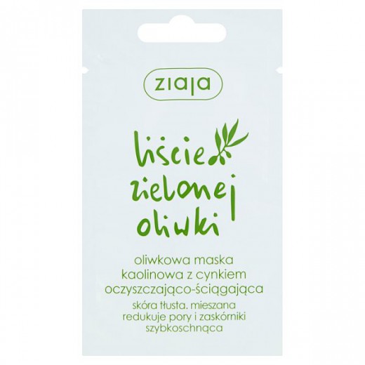 Ziaja Liście Zielonej Oliwki, maska kaolinowa z cynkiem, oczyszczająco-ściągająca, 7 ml