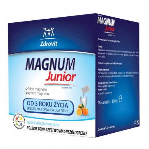 Zdrovit Magnum Junior, dla dzieci od 3 lat, 20 saszetek
