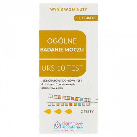 Domowe Laboratorium URS 10 Ogólne Badanie Moczu, domowy test do badania parametrów moczu, 2 sztuki