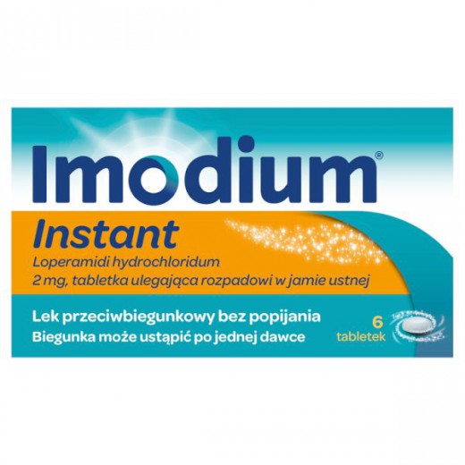 Imodium Instant 2 mg, 6 tabletek ulegających rozpadowi w jamie ustnej