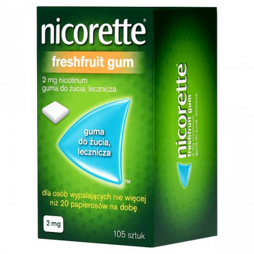Nicorette FreshFruit 2 mg, guma do żucia, 105 sztuk