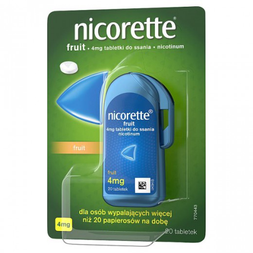 Nicorette Fruit 4 mg, 20 tabletek do ssania