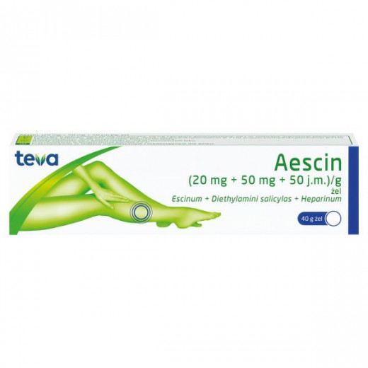 Aescin (20 mg + 50 mg + 50 j.m.)/ g, żel, 40 g
