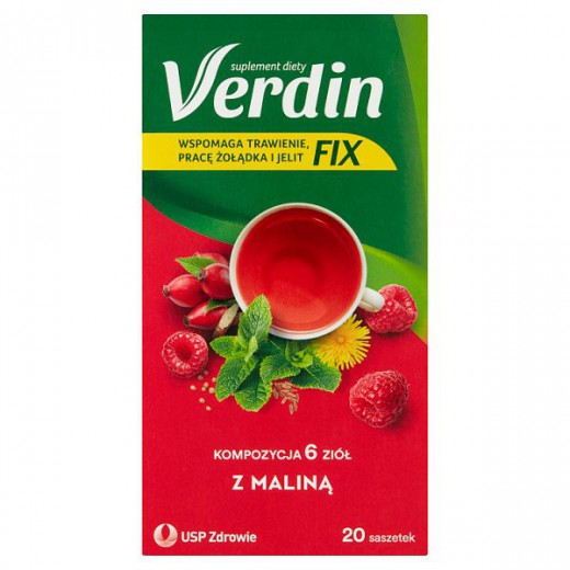 Verdin Fix z maliną, 20 saszetek
