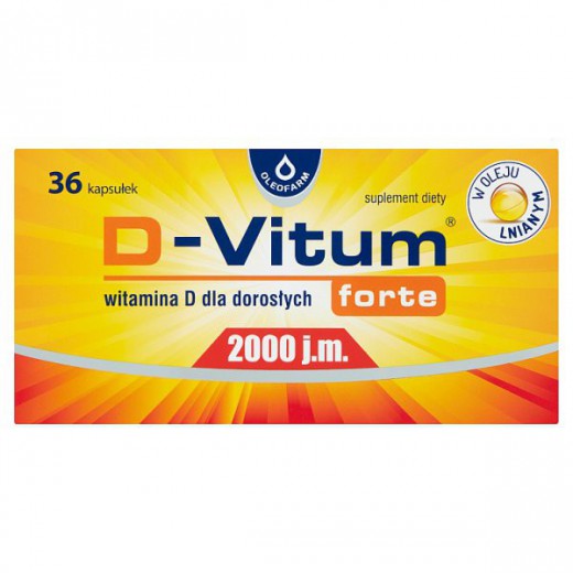 D-Vitum Forte 2000 j.m, dla dorosłych, 36 kapsułek