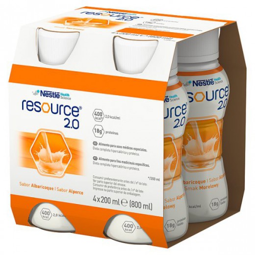 Resource 2.0, preparat odżywczy, smak morelowy, 4 x 200 ml