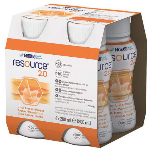 Resource 2.0, preparat odżywczy, smak ananas-mango, 4 x 200 ml