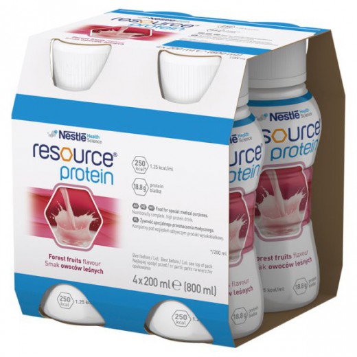 Resource Protein, preparat odżywczy, smak owoce leśne, 4 x 200 ml