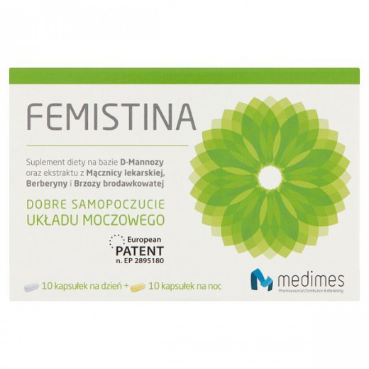 Femistina, 10 kapsułek na dzień + 10 kapsułek na noc