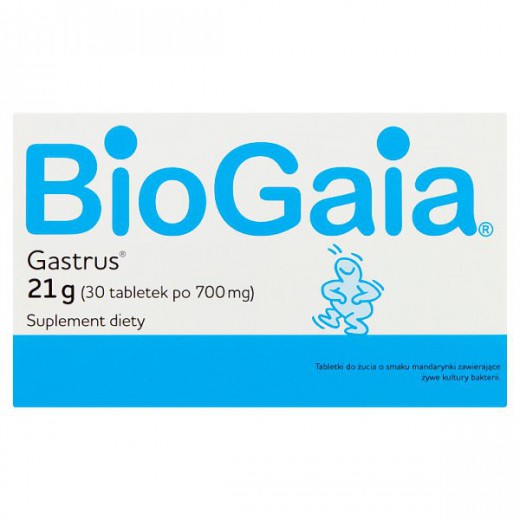 BioGaia Gastrus, smak mandarynkowy, 30 tabletek do żucia