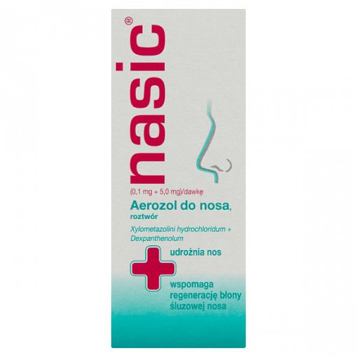 Nasic (0,1 mg + 5 mg)/ dawkę, aerozol do nosa, 10 ml