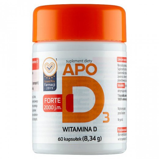 ApoD3 Forte, 2000 j.m., 60 kapsułek