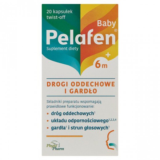 Pelafen Baby, smak owocowy, dla dzieci po 6 miesiącu życia, 20 kapsułek twist-off