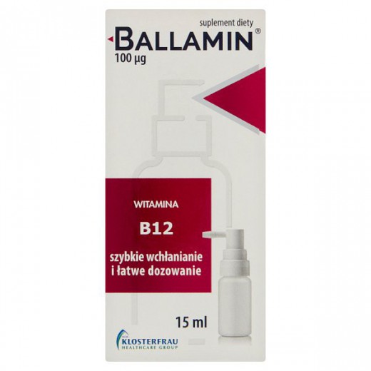 Ballamin, witamina B12 100 µg, aerozol doustny, 15 ml