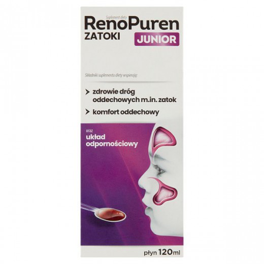 RenoPuren Zatoki Junior, płyn dla dzieci powyżej 3 roku życia, 120ml