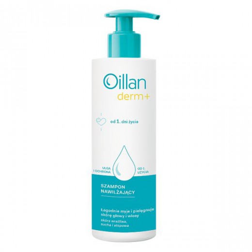 Oillan Derm+, szampon nawilżający, od 1 dnia życia, 180 ml