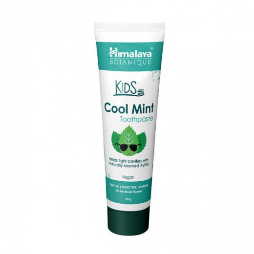 Himalaya Botanique Kids, botaniczna pasta do zębów dla dzieci, bez fluoru, Cool Mint, 80 g