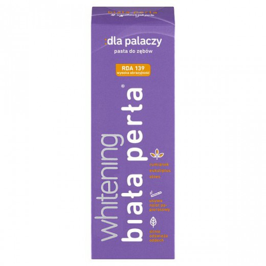 Biała Perła Whitening, enzymatyczna pasta do zębów dla palaczy, 75 ml
