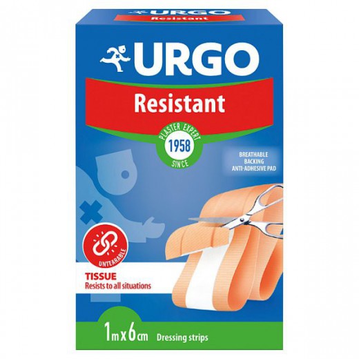 Urgo Resistant, plaster antybakteryjny do cięcia, włókninowy, 6 cm x 1 m, 1 sztuka