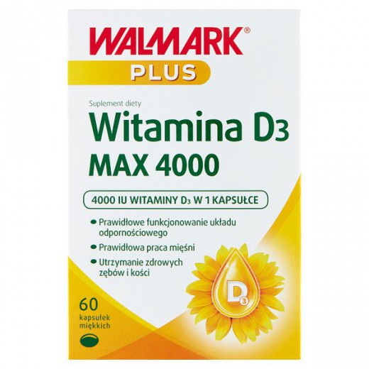 Walmark Plus Witamina D3 Max 4000, 60 kapsułek