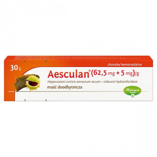 Aesculan (62,5 mg + 5mg)/g, maść doodbytnicza, 30 g