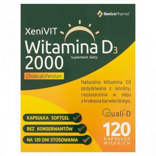 XeniVIT Witamina D 2000, 120 kapsułek