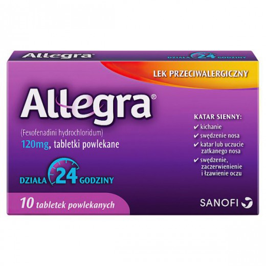 Allegra 120 mg, 10 tabletek powlekanych