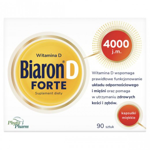 Biaron D Forte, witamina D 4000 j.m., 90 kapsułek