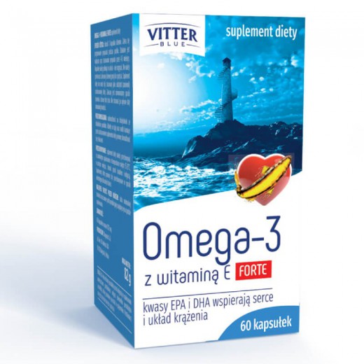 Omega-3 Forte + witamina E, Vitter Blue, 60 kapsułek