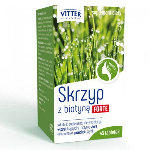 Skrzyp z biotyną Forte, Vitter Blue, 45 tabletek