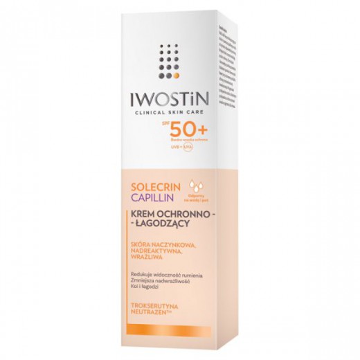 Iwostin Solecrin Capillin, krem ochronno-łagodzący, skóra naczynkowa i nadreaktywna, SPF 50+, 50 ml