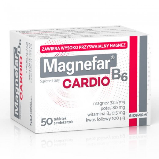 Magnefar B6 Cardio, 50 tabletek