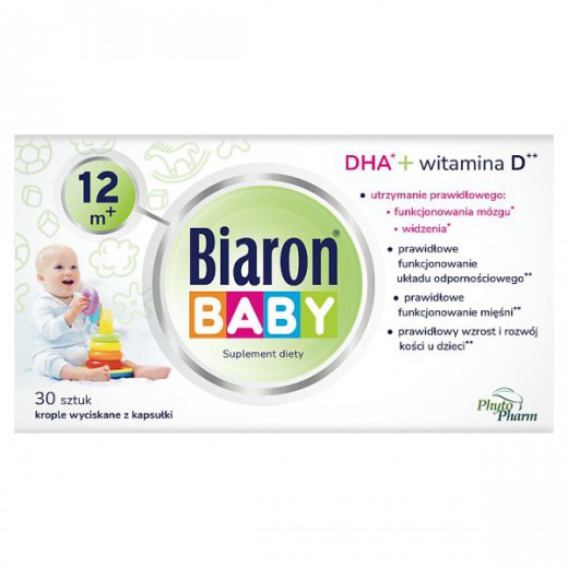 Biaron Baby 12m+, dla dzieci powyżej 12 miesiąca, 30 kapsułek twist-off