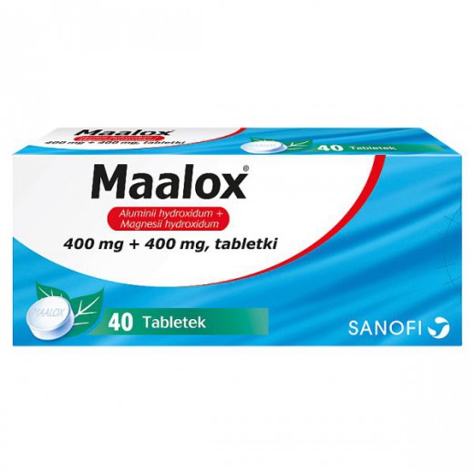 Maalox 400 mg + 400 mg, 40 tabletek