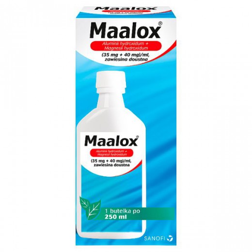 Maalox (35 mg + 40 mg)/ ml, zawiesina doustna, 250 ml