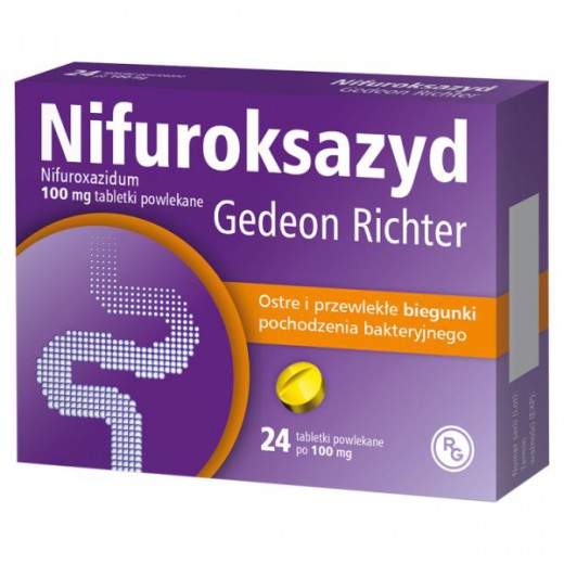 Nifuroksazyd Richter 100mg, 24 tabletki