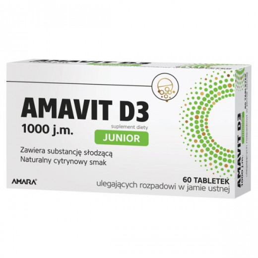 Amavit D3 Junior 1000 j.m., 60 tabletek do rozpuszczania w jamie ustnej