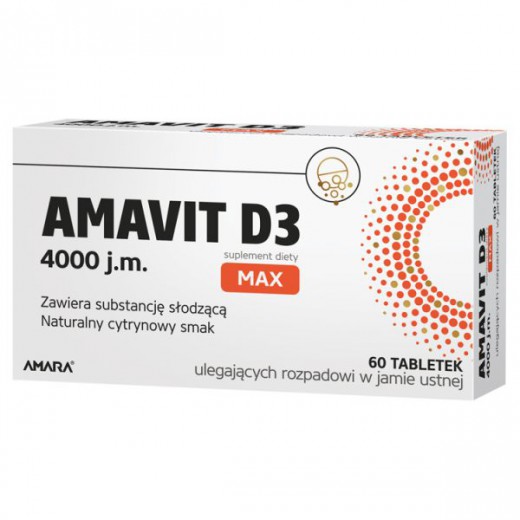 Amavit D3 Max 4000 j.m., 60 tabletek do rozpuszczania w jamie ustnej