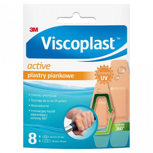 Plastry Viscoplast Active piankowe, 8 sztuk