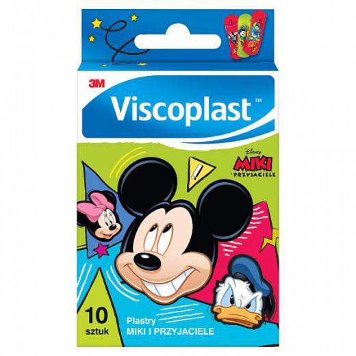 Viscoplast Plastry Miki i Przyjaciele, dekorowane plastry dla dzieci, 72 mm x 25 mm, 10 sztuk