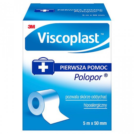 Viscoplast Polopor, przylepiec włókninowy, 5 m x 50 mm, 1 sztuka